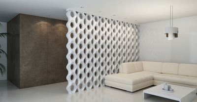 Декоративный 3D блок для перегородки из гипса (модель 03)