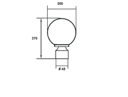 Садово-парковые светильники шар GLOBO L (на опоре h-177см)