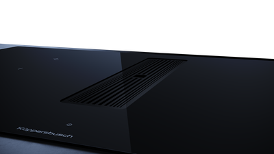 Индукционная варочная панель с вытяжкой Kuppersbusch KMI 9350.0 SR Black Chrome