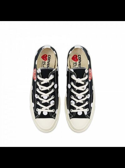 Converse Play Comme Des Garcons  с сердечком черные в горошек низкие
