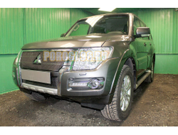Защита радиатора Mitsubishi Pajero IV 2015- black низ PREMIUM