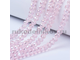 бусина стеклянная граненая рондель 8х6 мм, цвет-розовый AB, 10 шт/уп