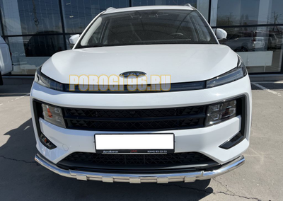 Защита переднего бампера двойная с перемычками d60/42 для JAC JS6 2022-