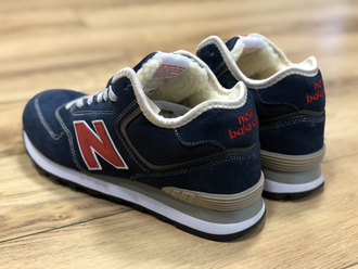 Кроссовки New Balance 574 Blue/Red Зимние