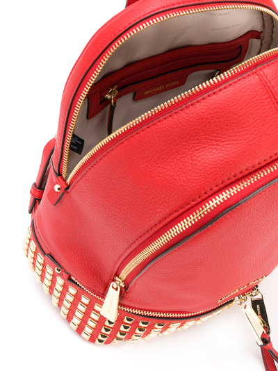 Рюкзак Michael Kors Rhea (красный с заклёпками)