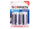 Батарейки SONNEN Alkaline, D (LR20, 13А), алкалиновые, КОМПЛЕКТ 2 шт., в блистере, 451091