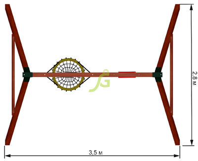 Качельный модуль "Гнездо-паутинка + одиночные"