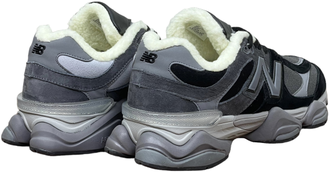 New Balance 9060 Black Grey с мехом