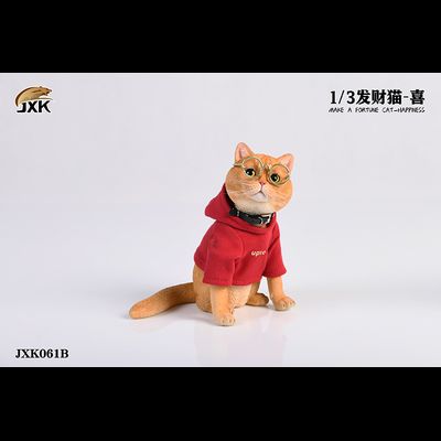 Котик в свитере и очках (рыжий) - Коллекционная ФИГУРКА 1/3 scale American Shorthair B (JXK061B) - JXK