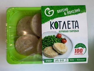 Котлета куриная паровая. Межениновская птицефабрика. 390гр.