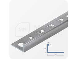 Окантовочный плиточный профиль из алюминия 12 мм. NEEXY PV02-02 MS Серебро матовое 2.7 м.