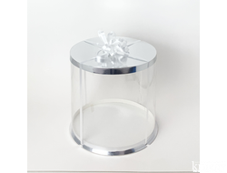 Коробка для торта JUST. Серебро. Диаметр 30 см, Высота 28 см, Упаковка 10 штук