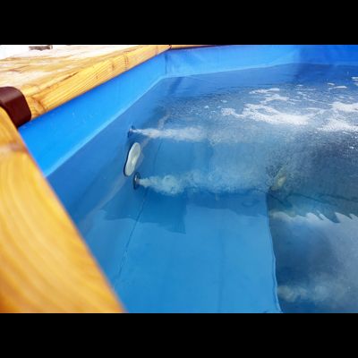 Купель джакузи с подогревом с гидромассажем 200 х 200 см, с техническим помещение и со ступенями