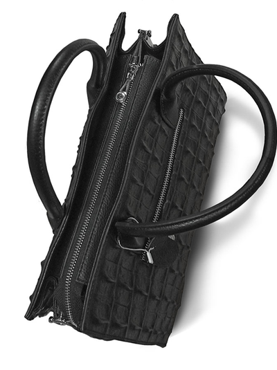 (АРТИКУЛ: 10028/8) СУМКА ЖЕНСКАЯ СРЕДНЕГО РАЗМЕРА, НАТУРАЛЬНАЯ КОЖА С ТИСНЕНИЕМ, ЧЕРНАЯ, С ПЛЕЧЕВЫМ РЕМНЕМ