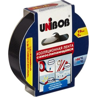 Клейкая лента электроизоляционная самослипающаяся Unibob 19мм х 5м, черный