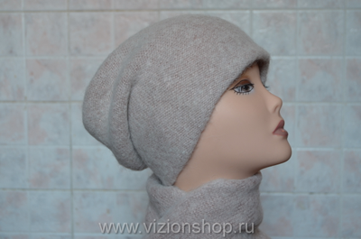 Vizio Италия шапка 5800 CL розовая и шарф вязаный комплект женский