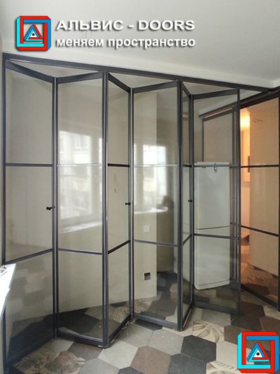 Перегородка-книжка из 6-ти створок встроенная