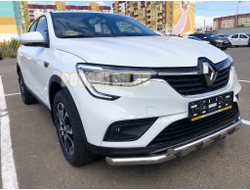 Защита переднего бампера двойная с перемычками d60/42 для Renault Arkana 2019-