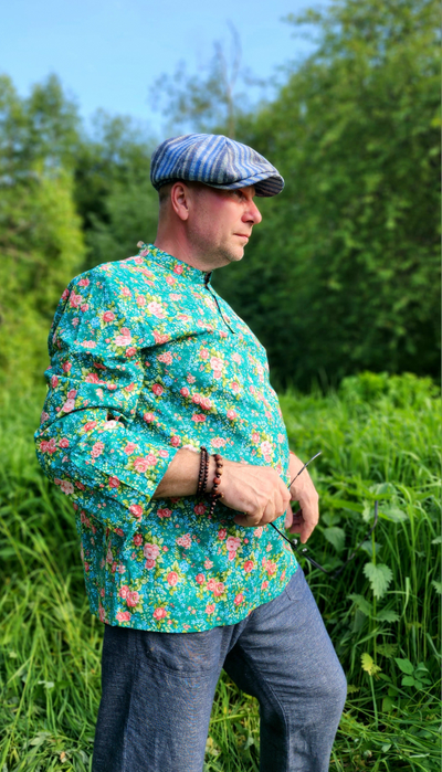 Русская рубашка "Сорочица"  мужская, с розами