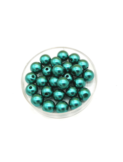Бусины пластиковые под жемчуг 8 мм, цвет темно зеленый