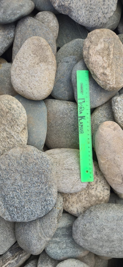 Галька плоская пестрая речная, фракция 70-150 мм