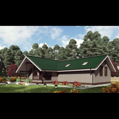 Одноэтажный каркасный дом с тремя спальнями 140м² (SK4)