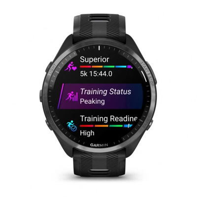 Garmin Forerunner 965 Carbon Gray Titanium Bezel with Blk Case and Blk/Powder Gray Band (010-02809-00 / 010-02809-10 / 010-02809-80)