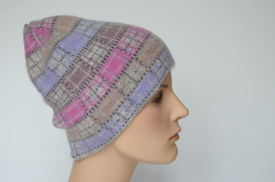 Итальянская шапка в клетку разноцветная Vizio 1038