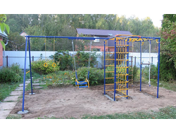 Уличный ДСК Веселый непоседа Модель №3 (Верхняя рама 3,0 метра) с доп. модулем "Паутина" в Воронеже