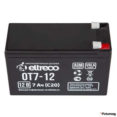 Тяговый аккумулятор Eltreco OT7-12 (6-F-7) (12V7A/H C20)