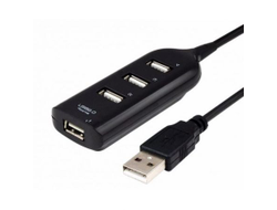 USB Разветвитель для 4 портов черный прямой 2.0 hub