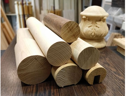 Круглый поручень из дуба, бука, сосны, диаметр 50 мм