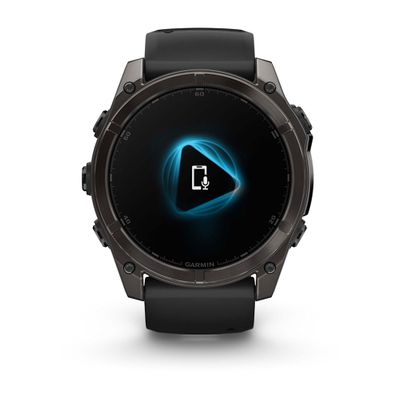 Умные часы Garmin Fenix 8 - 51 мм, AMOLED Sapphire, Titanium, угольно-серый DLC, пепельно-черный силиконовый ремешок (010-02905-21)