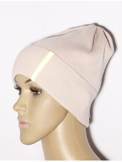 Екатеринбург. Шапка женская "Резинка с отворотом одинарная" 807 пудра, ваниль