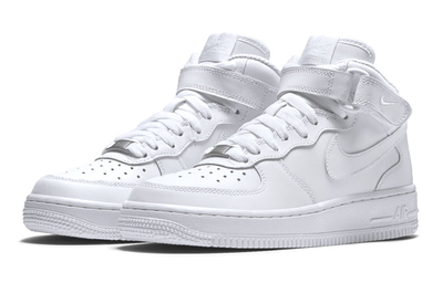 Кроссовки Nike Air Force 1 Mid GS Triple White белые
