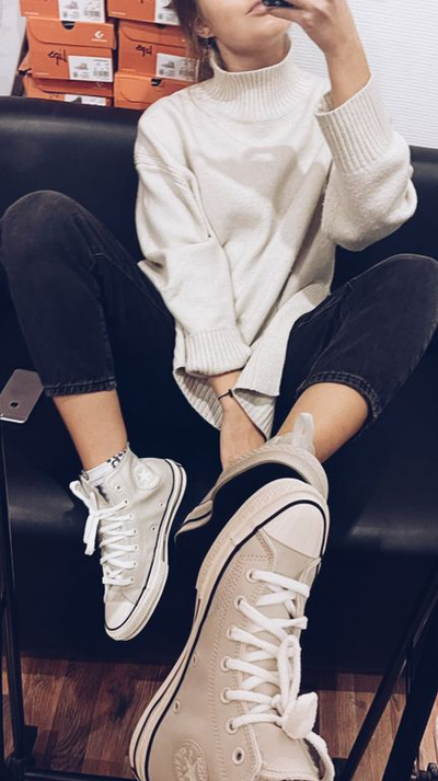 Кеды Converse Chuck 70 Cozy Club зимние белые высокие