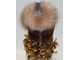 Шапка женская, норковая зимняя Конфетка лилия натуральный мех с помпоном из песца, шоколад щипка, арт. Ц-0239