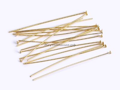 ПИН "ГВОЗДИК" СО ШЛЯПКОЙ, цвет СЕРЕБРО, материал Латунь, длина 50мм (10 штук)