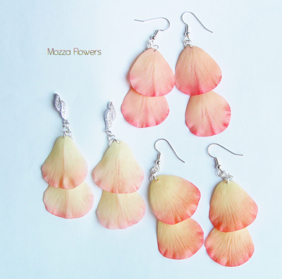 Серьги "Лепестками роз...". ЕСТЬ В НАЛИЧИИ.