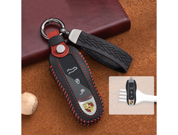 Чехол на смарт ключ Porsche Panamera, Cayenne, 911, Macan (freedom red line)