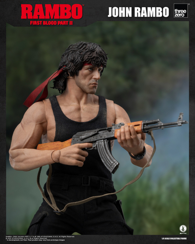 Джон Рэмбо в черном (Сильвестр Сталлоне)  - Коллекционная ФИГУРКА 1/6 scale John Rambo 2.0 (3Z03280W0) - Threezero