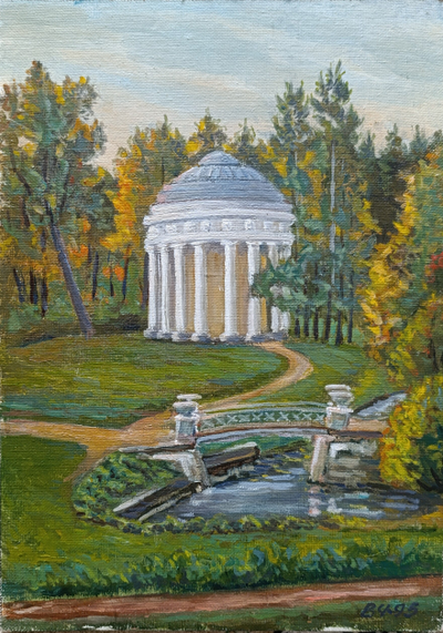 "У Большого пруда" картон масло Чепурко В.А. 2000 год