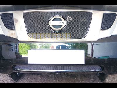 Защита радиатора Nissan Patrol 2010-2013 (3 части) black верх PREMIUM