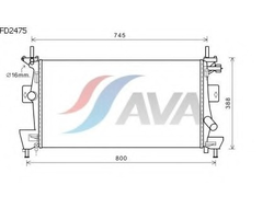 Радиатор охлаждения AVA основной для Форд Фокус 3  (1,6-2,0 бензин)