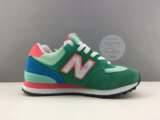 New balance 574 зеленые с розовым (36,39) Арт. 003М(R)