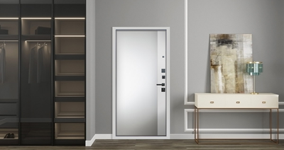 Стальная дверь   Фаворит с матовым зеркалом. Заказная модель.