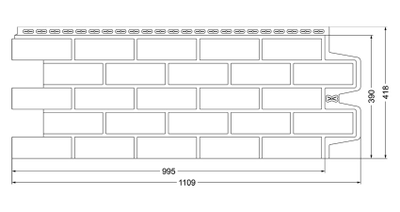 Фасадная панель "Состаренный кирпич", цвет пломбирный, серия премиум | Grand Line