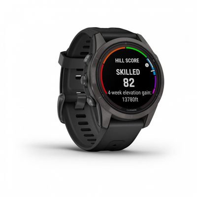 Умные часы Garmin Fenix 7S PRO Sapphire Solar титановый угольно-серый DLC с силиконовым ремешком