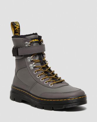 Dr. Martens COMBS TECH FAUX FUR-LINED CASUAL BOOTS черно-серые