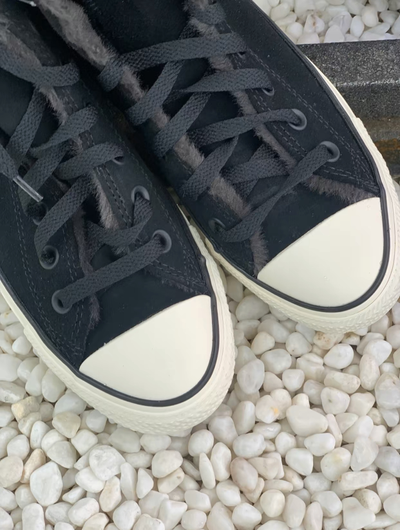 Кожаные кеды Конверс черные высокие 569399C оригинал фото